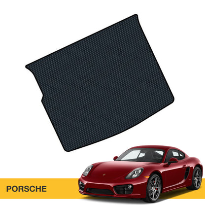 Czarny dywanik samochodowy EVA w strukturze siatki, idealny do modelu Porsche.