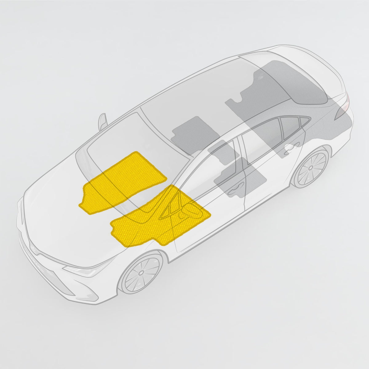 Klejne żółte maty EVA do samochodu, idealne do ochrony wnętrza.
