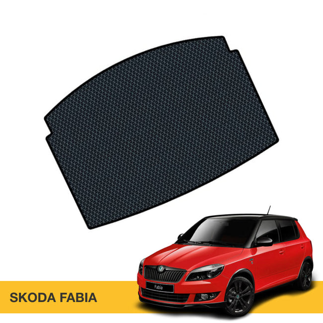 Czarna matowa podkładka na deskę rozdzielczą z fakturą w kratkę, dedykowana do Skody Fabii.